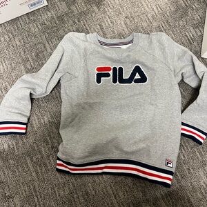 Fila Kids Gray Sweatshirt with Red and Blue Accents